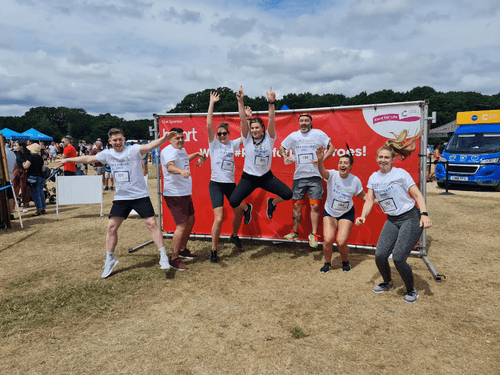 Team celebrating taking part in race for life