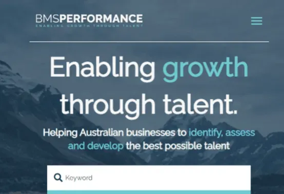BMS Performance Australia tablet website design