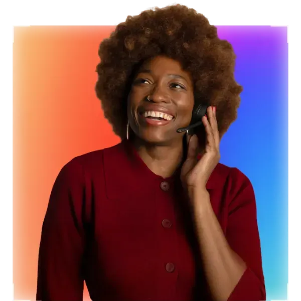 Moneypenny employee wearing headset