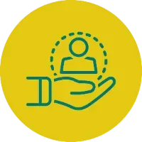 hand supporting person icon