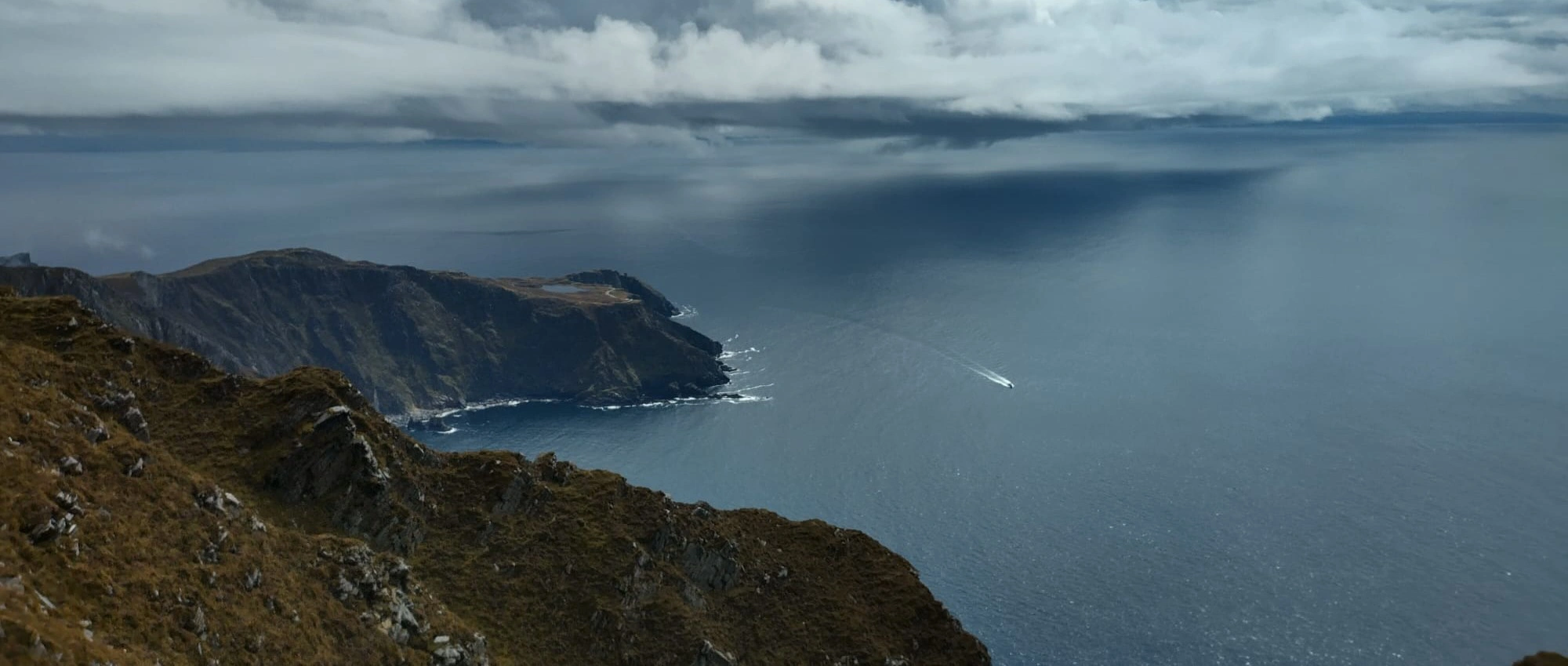 Panoramic view from Slieve Liag looking towards Sligo and North Mayo