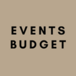 coloured square saying events budget