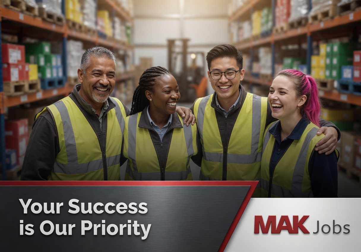 warehouse operatives working via Mak jobs recruitment agency in rugby Stafford and northampton 