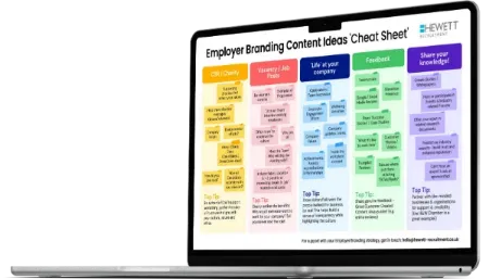 Employer Branding Content Ideas for social media cheat sheet 